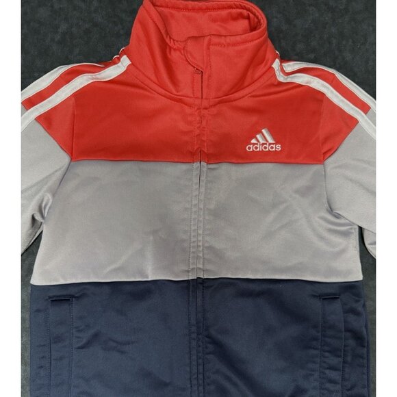 Adidas Tricolor 3 Stripes Fleece Track Jacket - Size 4T - Great condition - Picture 2 of 5